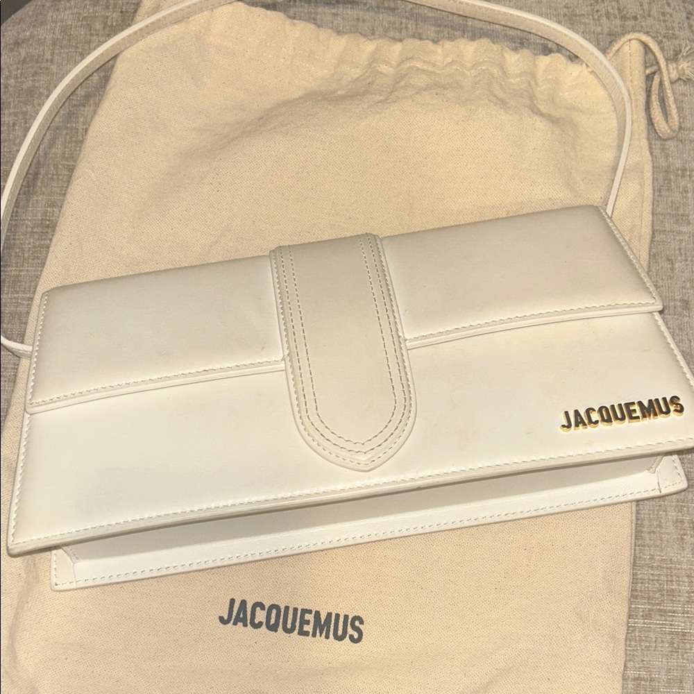 Jacquemus Le Bambino Long Leather Shoulder Bag ✨ White